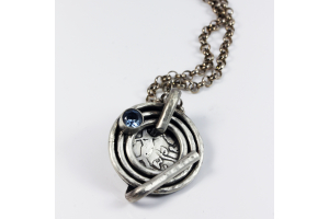 Etched Silver Pendant Necklace