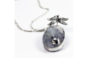 Dragonfly Etched Necklace